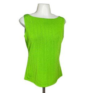 Vintage French Atmosphere Lime Green Sleeveless Sh